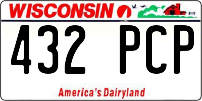 WI license plate 432PCP