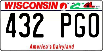 WI license plate 432PGO