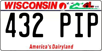 WI license plate 432PIP