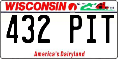 WI license plate 432PIT