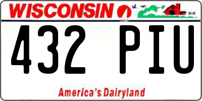 WI license plate 432PIU