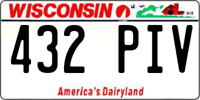 WI license plate 432PIV