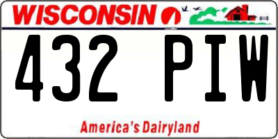 WI license plate 432PIW
