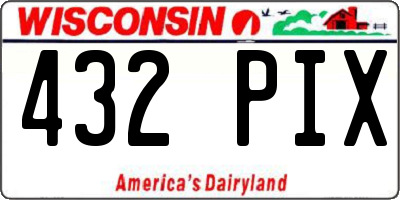 WI license plate 432PIX