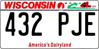 WI license plate 432PJE