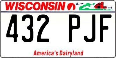 WI license plate 432PJF