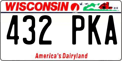 WI license plate 432PKA