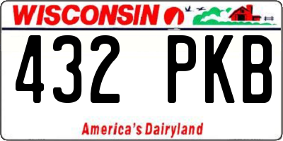 WI license plate 432PKB