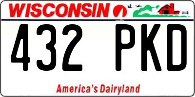 WI license plate 432PKD