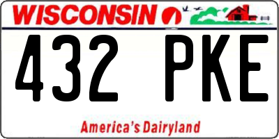 WI license plate 432PKE
