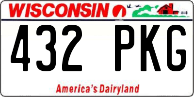 WI license plate 432PKG