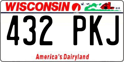 WI license plate 432PKJ