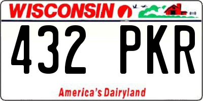 WI license plate 432PKR
