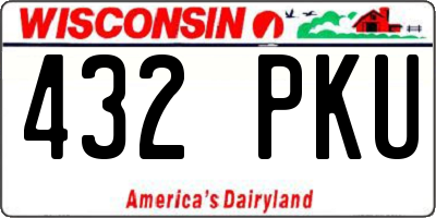 WI license plate 432PKU