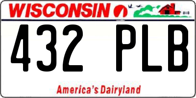 WI license plate 432PLB