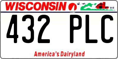 WI license plate 432PLC