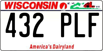 WI license plate 432PLF