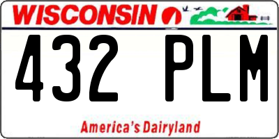 WI license plate 432PLM
