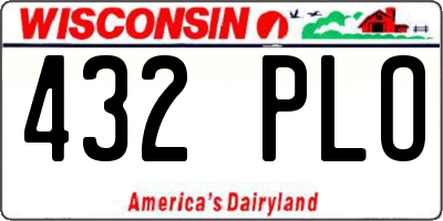 WI license plate 432PLO