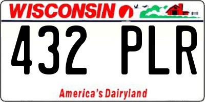 WI license plate 432PLR