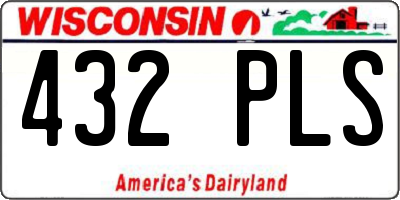 WI license plate 432PLS