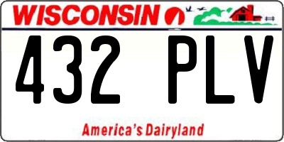 WI license plate 432PLV