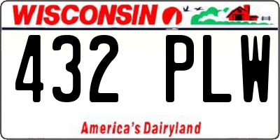 WI license plate 432PLW