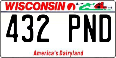 WI license plate 432PND