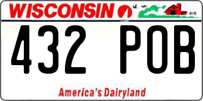 WI license plate 432POB