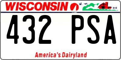 WI license plate 432PSA