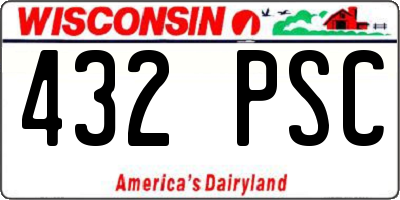 WI license plate 432PSC