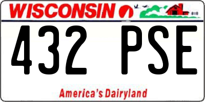 WI license plate 432PSE