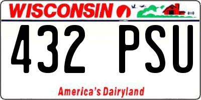 WI license plate 432PSU
