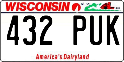 WI license plate 432PUK