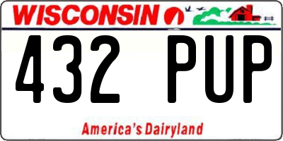WI license plate 432PUP