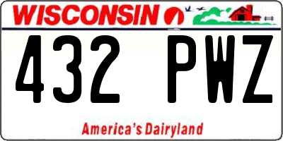 WI license plate 432PWZ