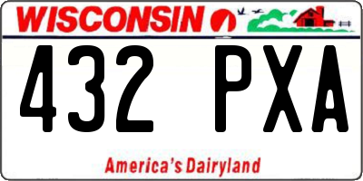 WI license plate 432PXA