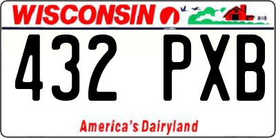 WI license plate 432PXB