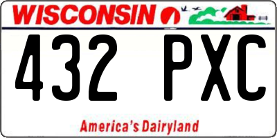 WI license plate 432PXC