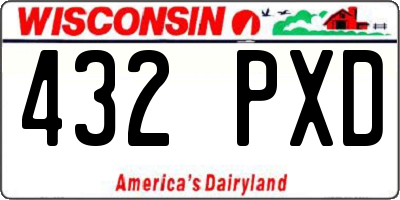 WI license plate 432PXD