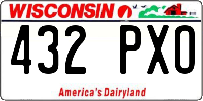 WI license plate 432PXO