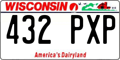 WI license plate 432PXP
