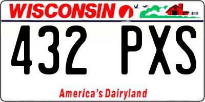 WI license plate 432PXS
