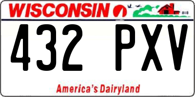 WI license plate 432PXV