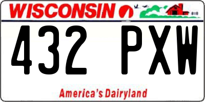 WI license plate 432PXW