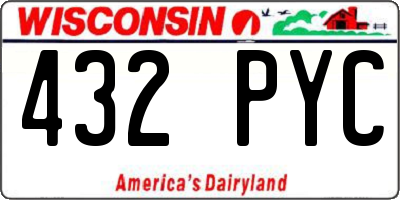 WI license plate 432PYC