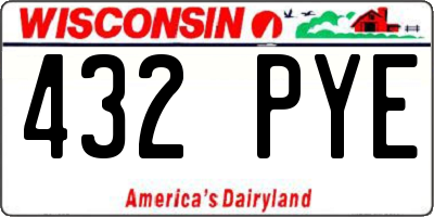WI license plate 432PYE