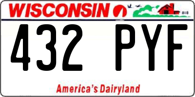 WI license plate 432PYF