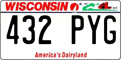 WI license plate 432PYG