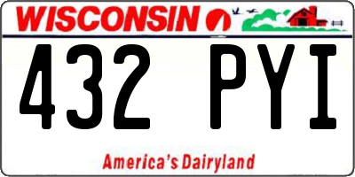 WI license plate 432PYI
